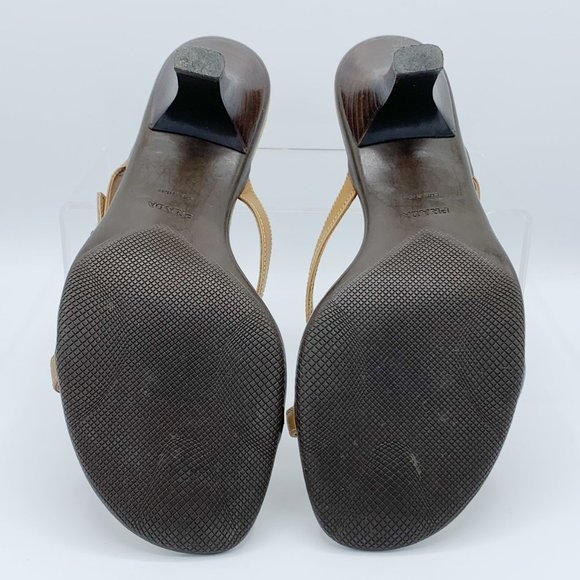 Prada Tan Leather Sandal with 80mm Heel - Picture 6 of 8